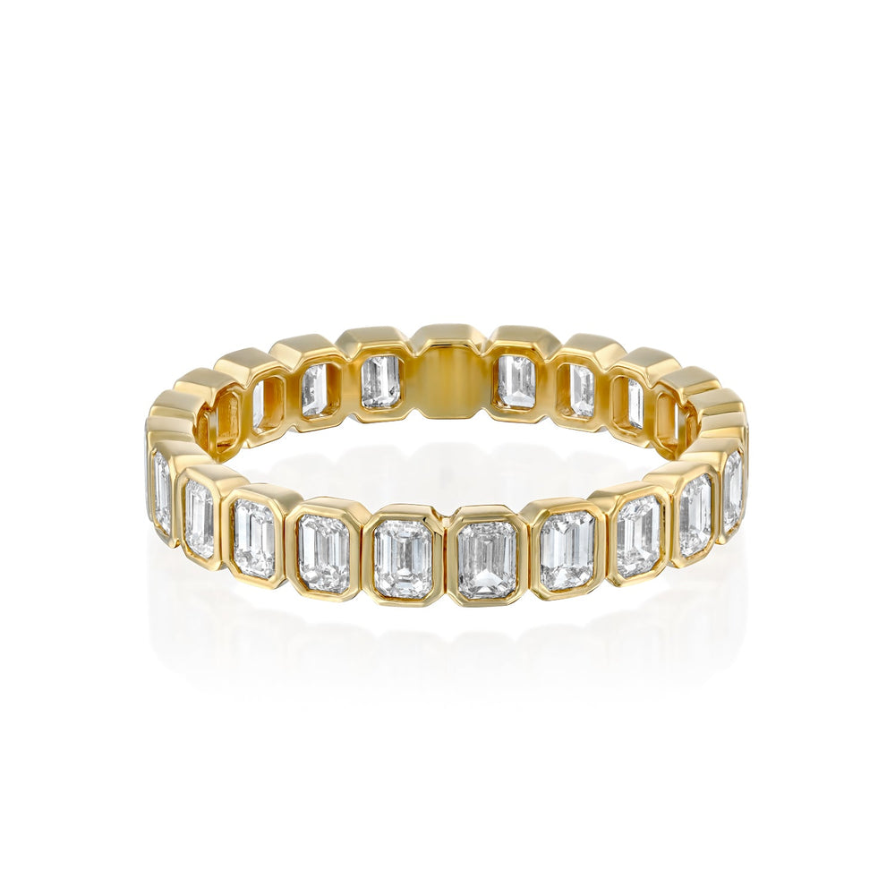 2ct Emerald Bezel Eternity