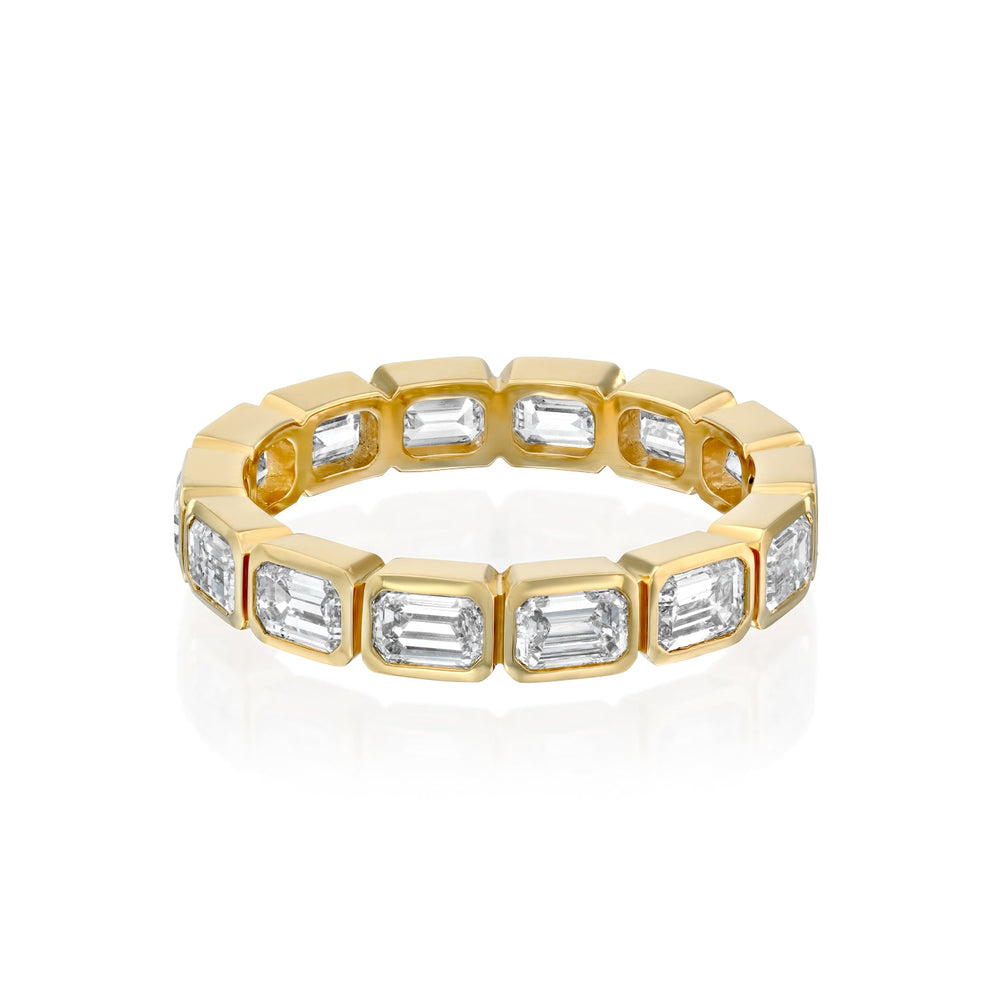 2ct East West Emerald Bezel Eternity