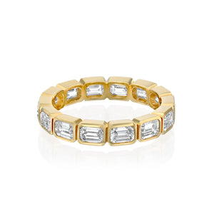 2ct East West Emerald Bezel Eternity