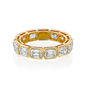 3ct East West Emerald Bezel Eternity