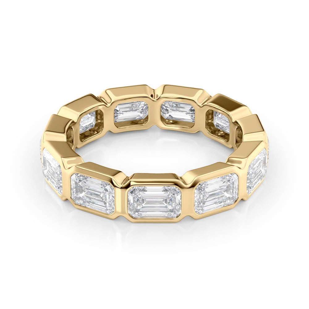 4.5ct East West Emerald Bezel Eternity