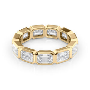 4.5ct East West Emerald Bezel Eternity