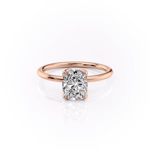 The Lisa Set With A 2 Carat Elongated Cushion Lab Diamond
