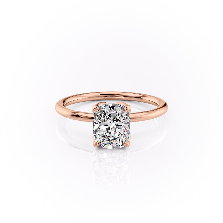 The Lisa Set With A 1.5 Carat Elongated Cushion Lab Diamond
