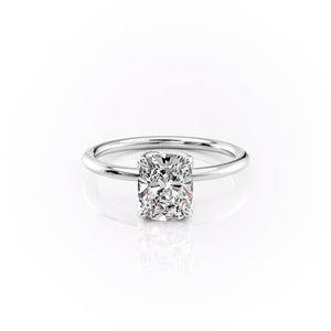 The Lisa Set With A 2.5 Carat Elongated Cushion Moissanite