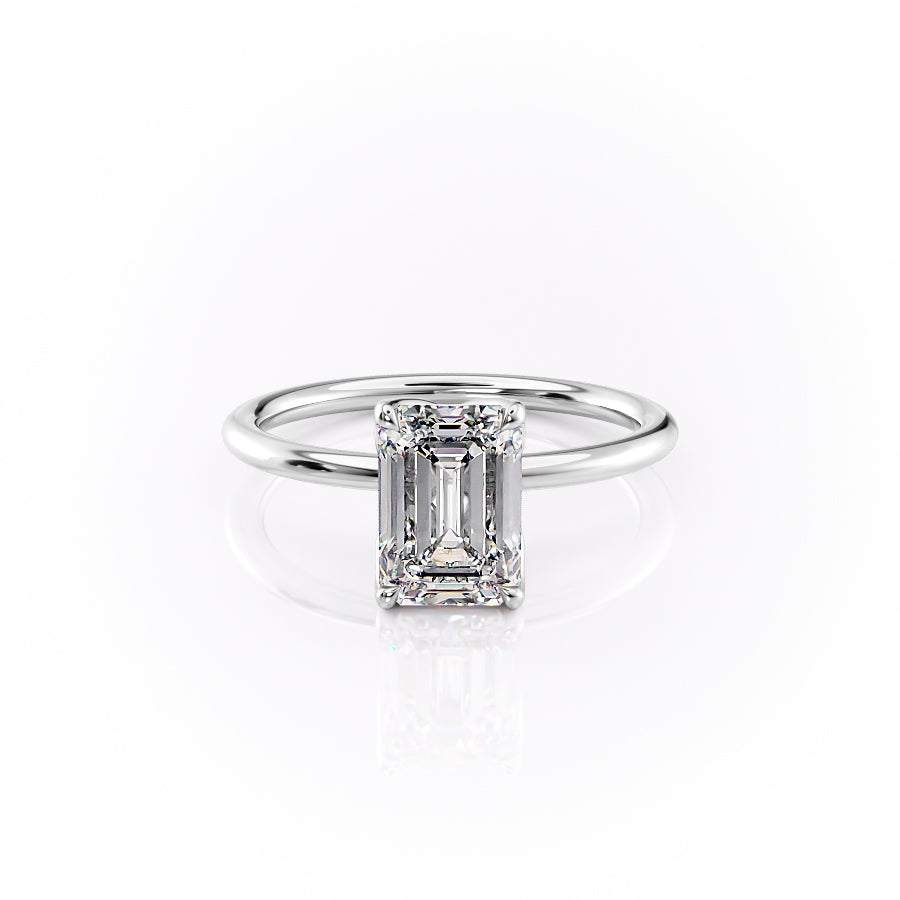 The Lisa Set With A 4.5 Carat Emerald Moissanite