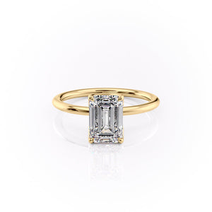 The Lisa Set With A 3.5 Carat Emerald Moissanite