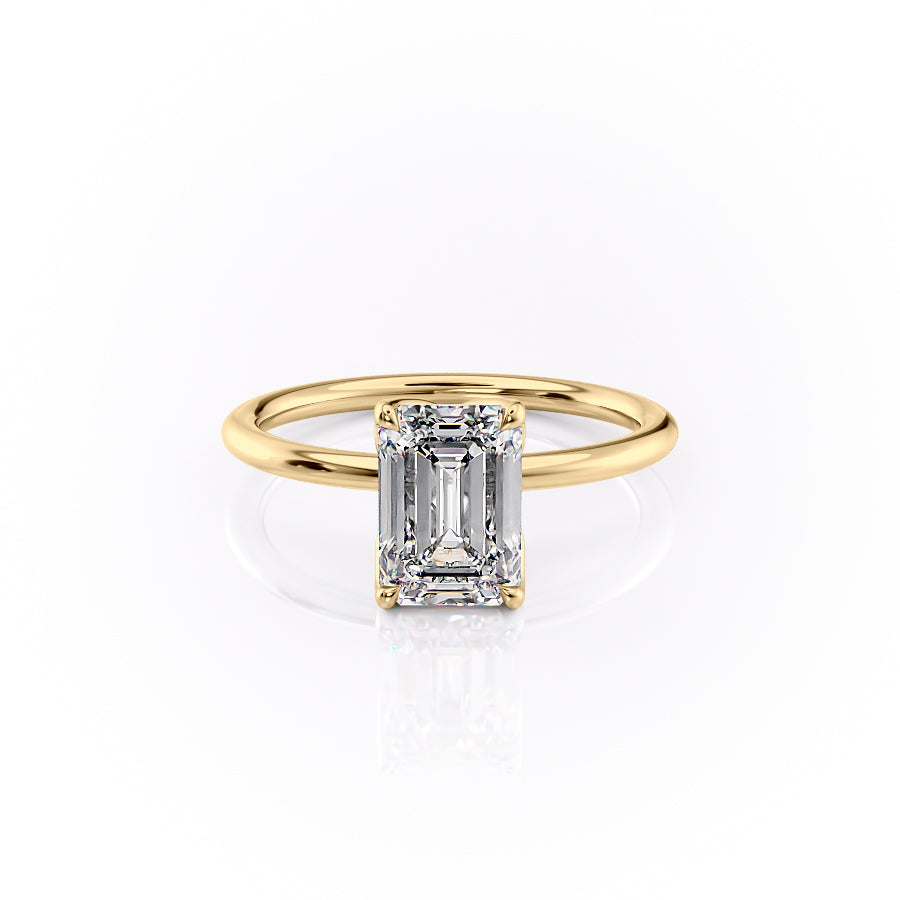The Lisa Set With A 4.5 Carat Emerald Moissanite