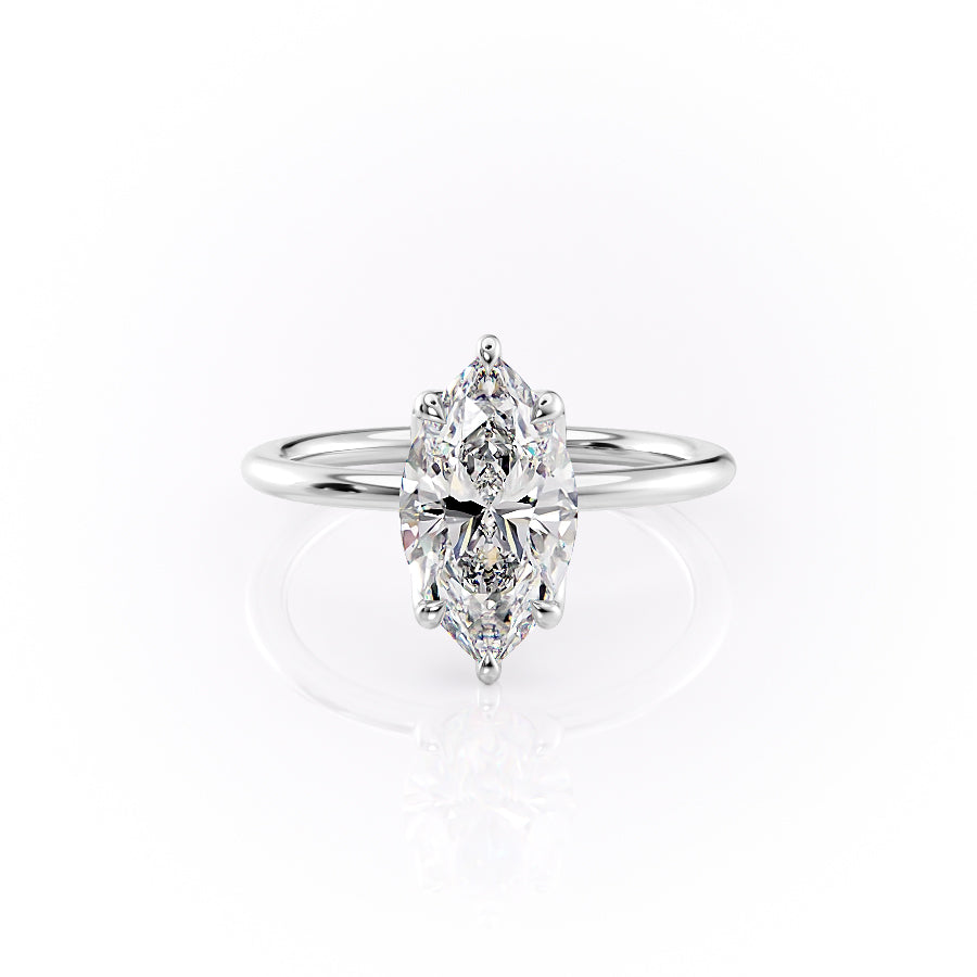 The Lisa Set With A 3 Carat Marquise Lab Diamond