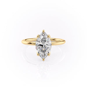 The Lisa Set With A 1.5 Carat Marquise Lab Diamond