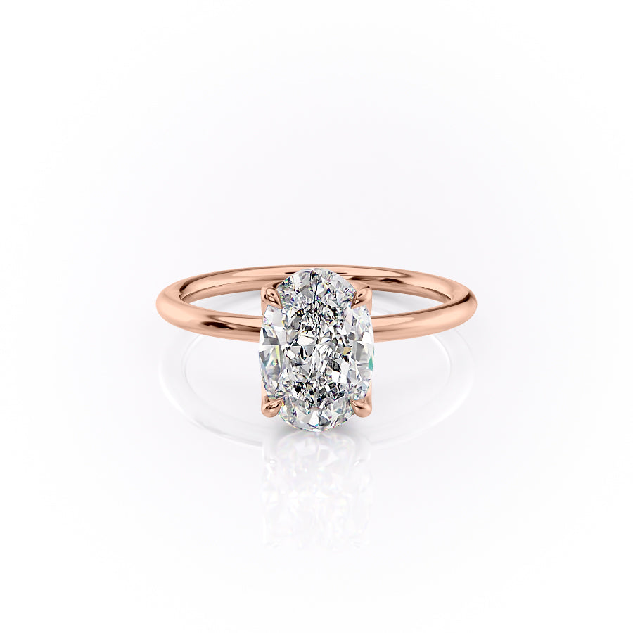 The Lisa Set With A 1.5 Carat Oval Moissanite