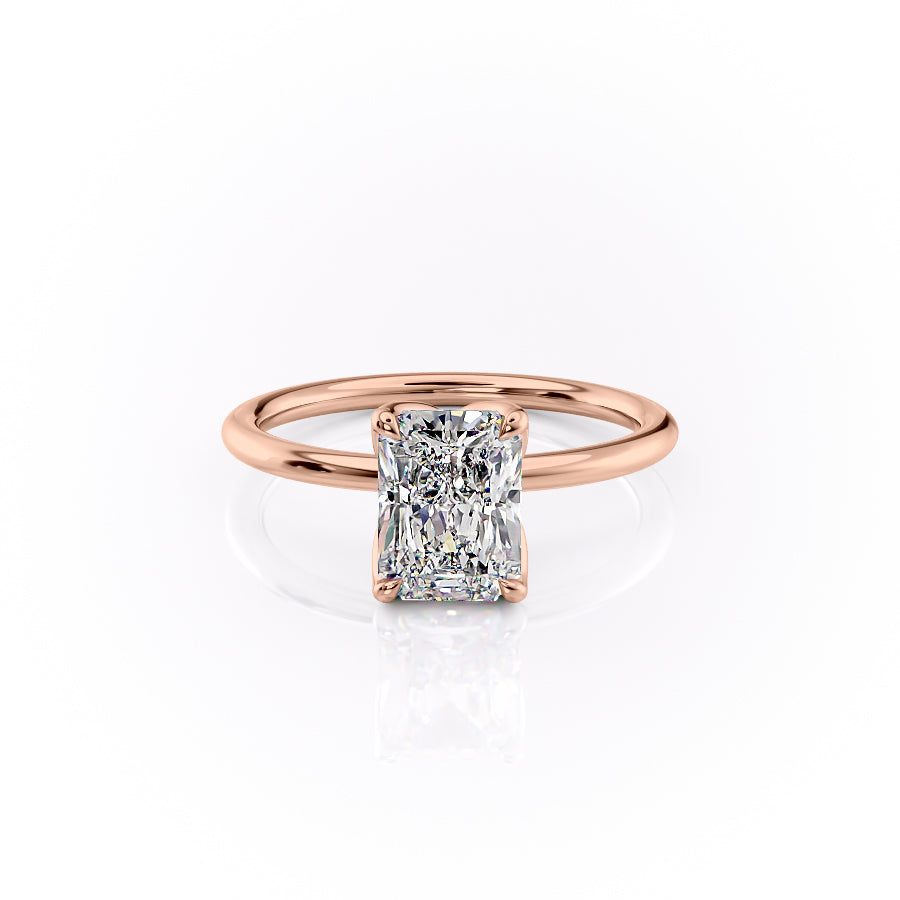 The Lisa Set With A 1.5 Carat Radiant Moissanite
