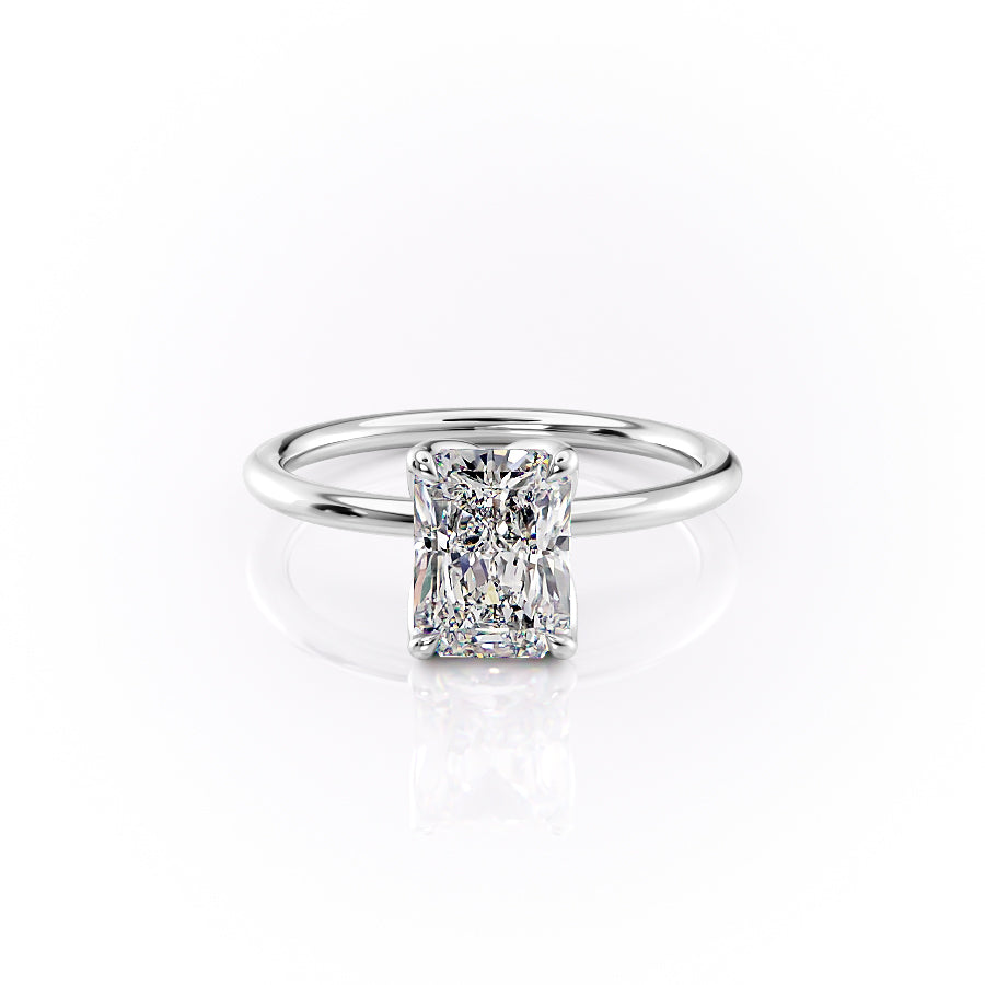 The Lisa Set With A 1.5 Carat Radiant Moissanite