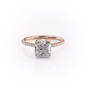 The Pave Lisa Set With A 1.5 Carat Cushion Lab Diamond
