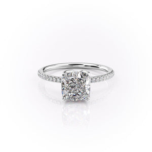 The Pave Lisa Set With A 3.5 Carat Cushion Moissanite