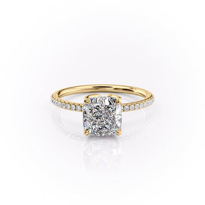 The Pave Lisa Set With A 1 Carat Cushion Lab Diamond