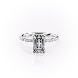 The Pave Lisa Set With A Emerald Moissanite