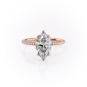The Pave Lisa Set With A 2 Carat Marquise Lab Diamond