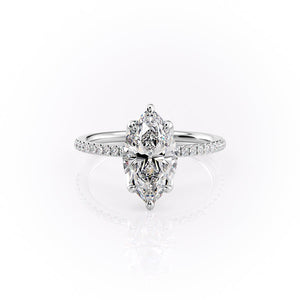 The Pave Lisa Set With A 4.5 Carat Marquise Moissanite