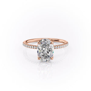 The Pave Lisa Set With A 1.5 Carat Oval Moissanite