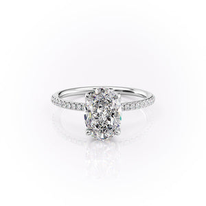 The Pave Lisa Set With A 3 Carat Oval Lab Diamond