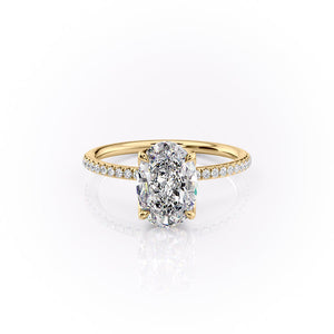 The Pave Lisa Set With A 3 Carat Oval Lab Diamond