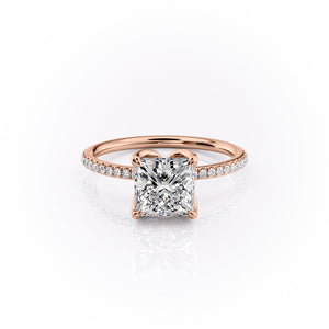 The Pave Lisa Set With A 3 Carat Princess Lab Diamond