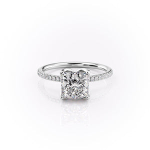 The Pave Lisa Set With A 1 Carat Princess Lab Diamond