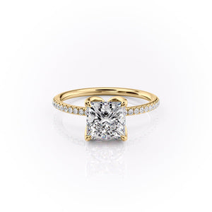 The Pave Lisa Set With A 2 Carat Princess Lab Diamond
