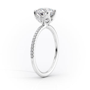 The Pave Lisa Set With A 2 Carat Pear Lab Diamond