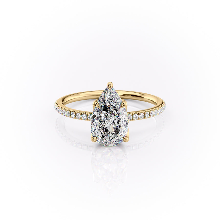 The Pave Lisa Set With A 4.5 Carat Pear Moissanite
