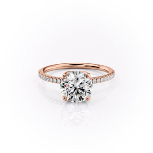 The Pave Lisa Set With A 2 Carat Round Lab Diamond