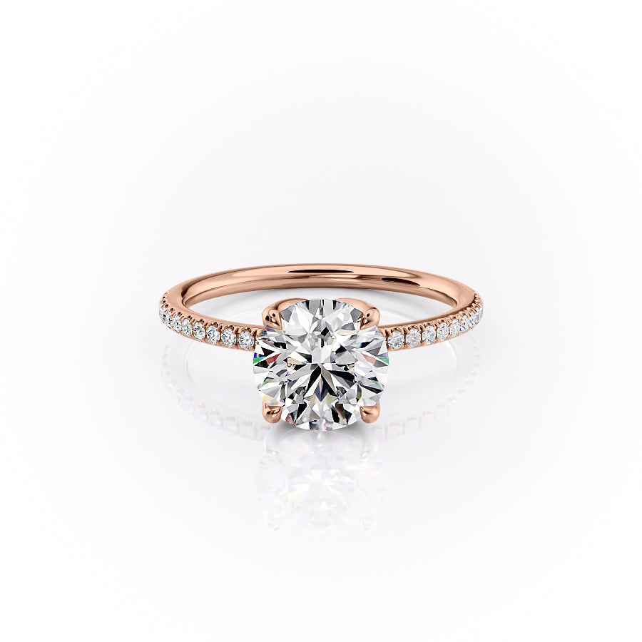 The Pave Lisa Set With A 1.5 Carat Round Moissanite