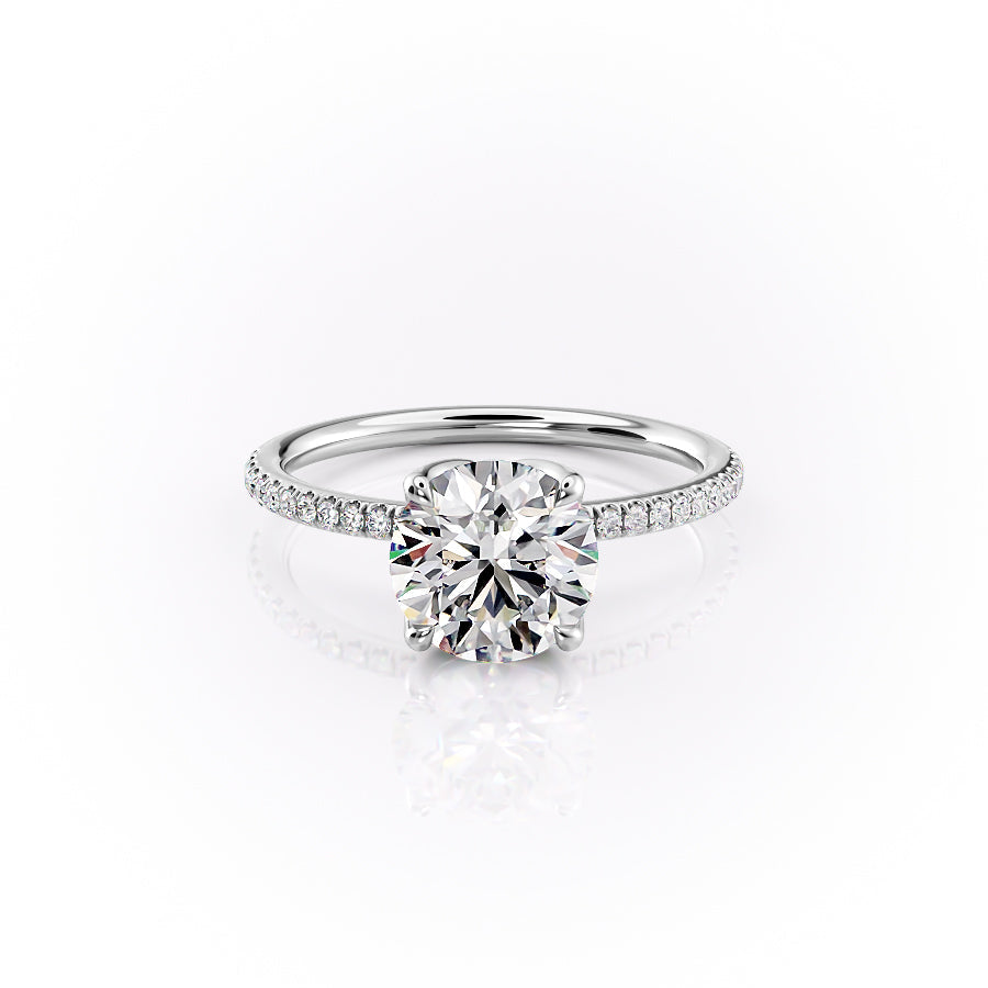 The Pave Lisa Set With A 1 Carat Round Lab Diamond