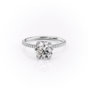 The Pave Lisa Set With A 1 Carat Round Lab Diamond