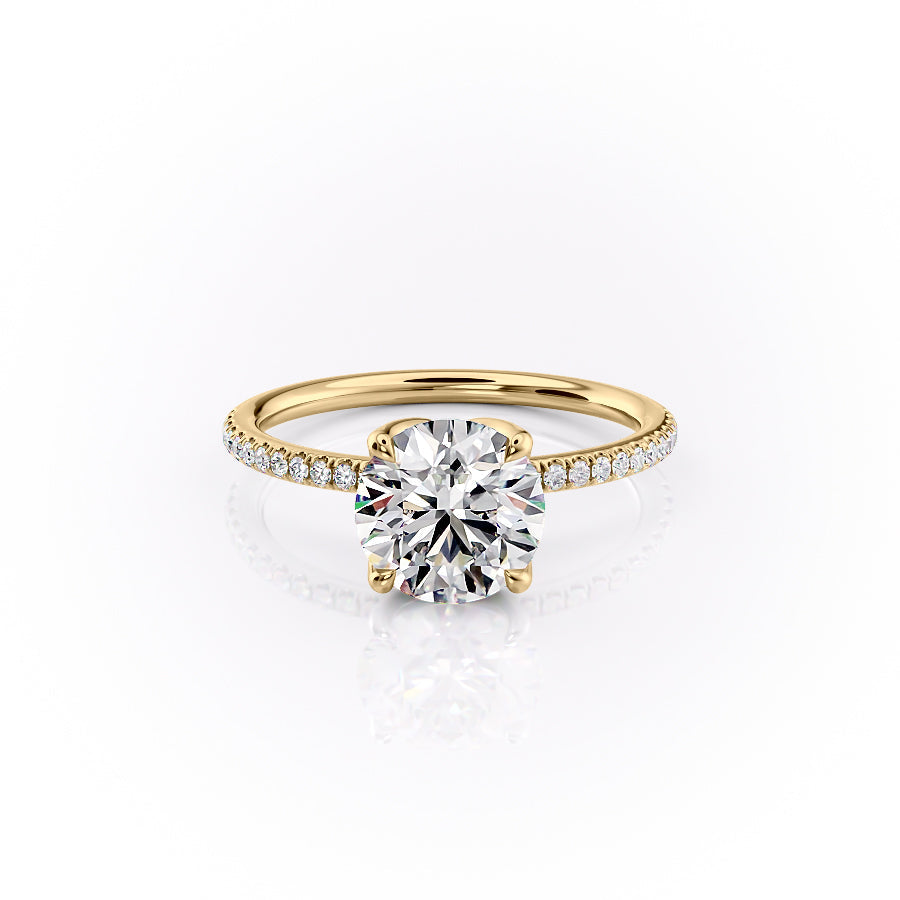 The Pave Lisa Set With A 1 Carat Round Lab Diamond
