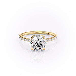 The Pave Lisa Set With A 1.5 Carat Round Lab Diamond