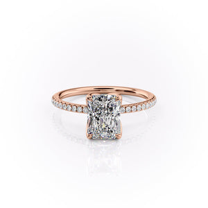 The Pave Lisa Set With A 2.5 Carat Radiant Lab Diamond