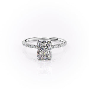 The Pave Lisa Set With A 1 Carat Radiant Lab Diamond