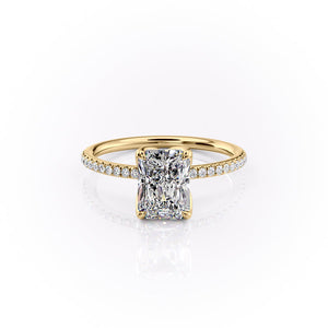 The Pave Lisa Set With A 4.5 Carat Radiant Moissanite