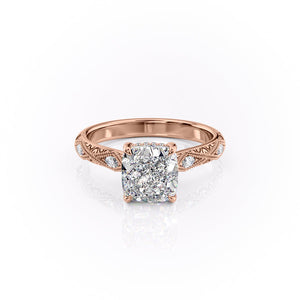 The Claudia Set With A 5 Carat Cushion Moissanite