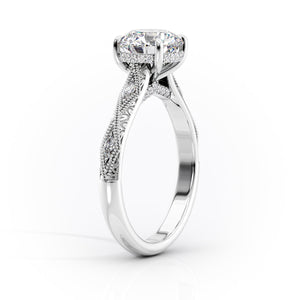 The Claudia Set With A 2 Carat Cushion Lab Diamond