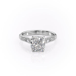 The Claudia Set With A 1.5 Carat Cushion Lab Diamond