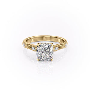 The Claudia Set With A 4.5 Carat Cushion Moissanite