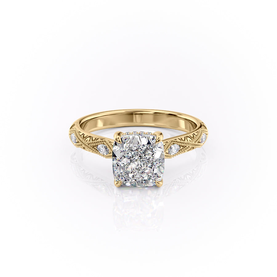 The Claudia Set With A 2 Carat Cushion Moissanite
