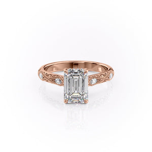 The Claudia Set With A 4 Carat Emerald Moissanite