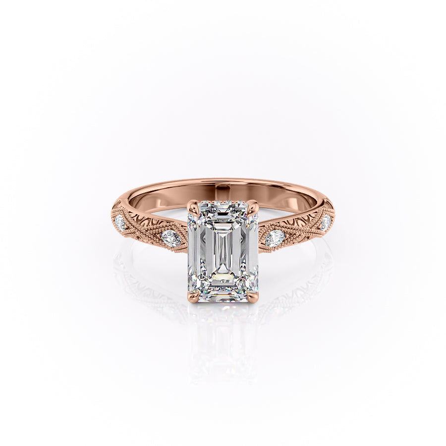 The Claudia Set With A 2.5 Carat Emerald Lab Diamond