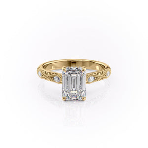 The Claudia Set With A 3.5 Carat Emerald Moissanite