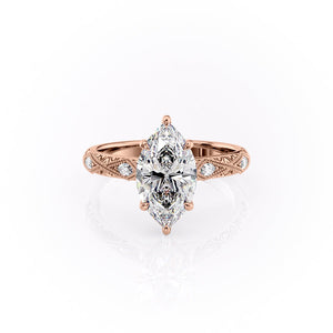 The Claudia Set With A 3 Carat Marquise Lab Diamond