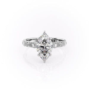 The Claudia Set With A 3 Carat Marquise Moissanite